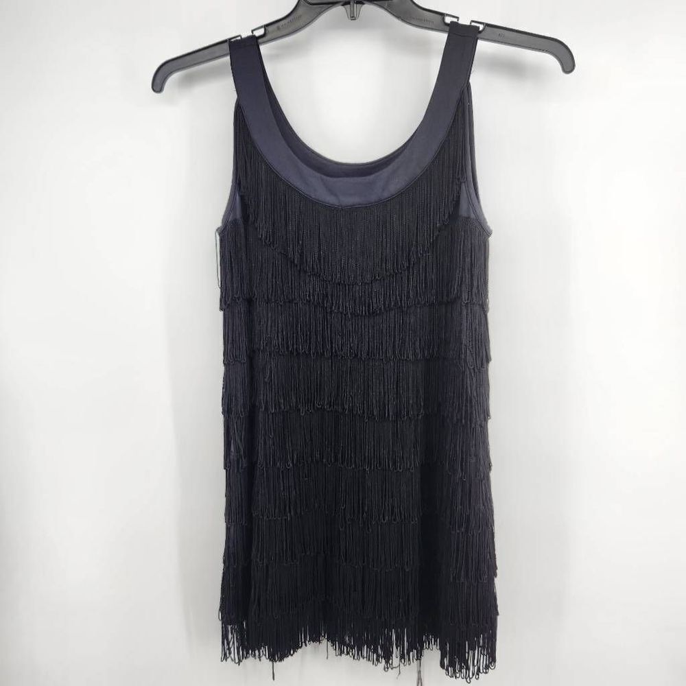 H&M Black Fringe Flapper Dress Women's Small Tiered Fringe Cosplay 1920's Hallow